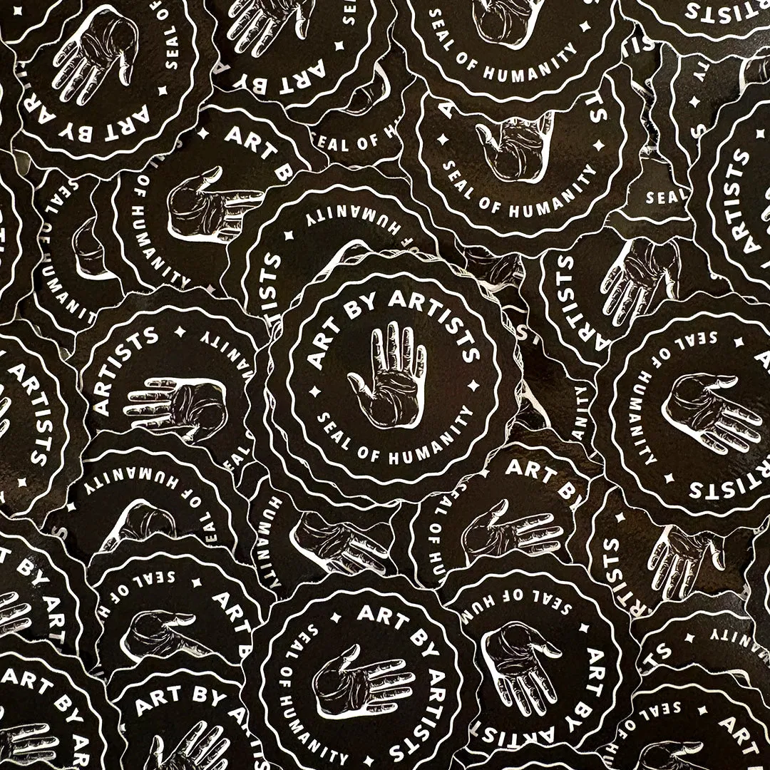 Orange Nebula Seal of Humanity sticker svart