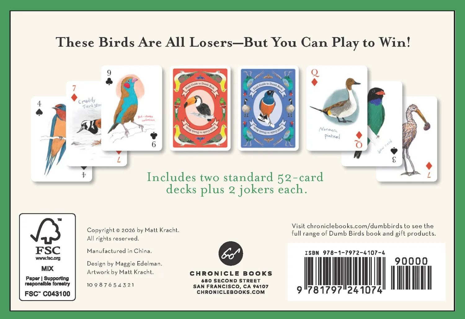 Games Room Field Guide to Dumb Birds spelkort 2 lekar