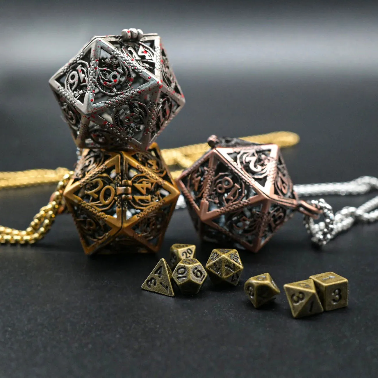 Dragon's Lair Mini Dice Set halsband gold D20