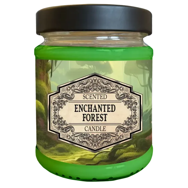 Dragon's Lair Enchanted Forest doftljus med D20 söt doft