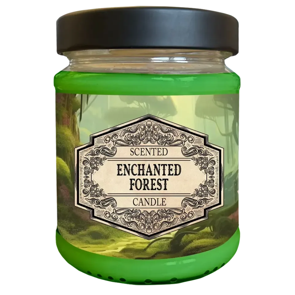 Dragon's Lair Enchanted Forest doftljus med D20 söt doft