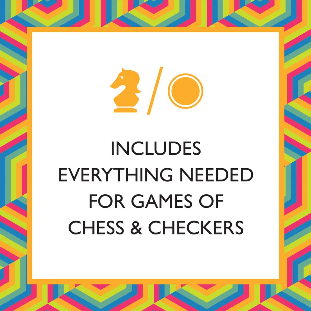Games Room Chess & Checkers Orange Green brädspel 2-i-1