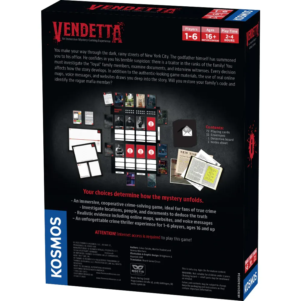 Kosmos Masters of Crime Vendetta sällskapsspel kooperativt