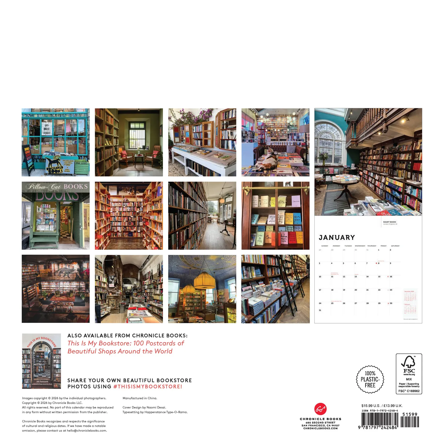 This Is My Bookstore väggkalender 2027 bokhandel