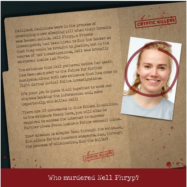 Dragon's Lair Cryptic Killers Murder at Mediluck deckarspel