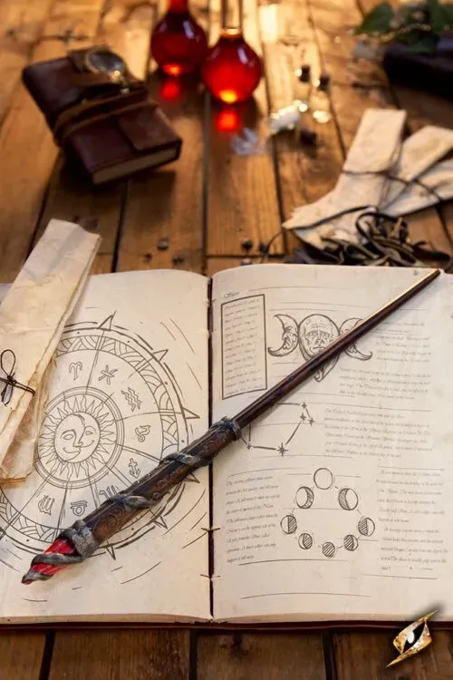Dragon's Lair Enchanter Wand Brown trollstav 35 cm med blå sten