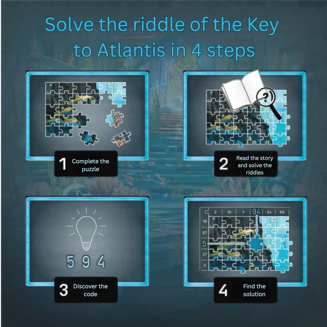 Kosmos EXIT Puzzle The Key to Atlantis pusselspel 7 gåtor