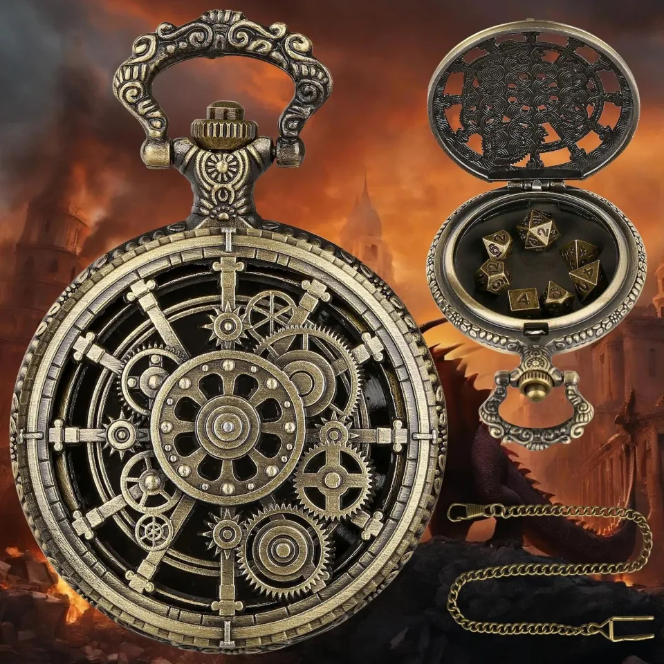 Dragon's Lair Mini Metal Dice Set nyckelring steampunk tärningar