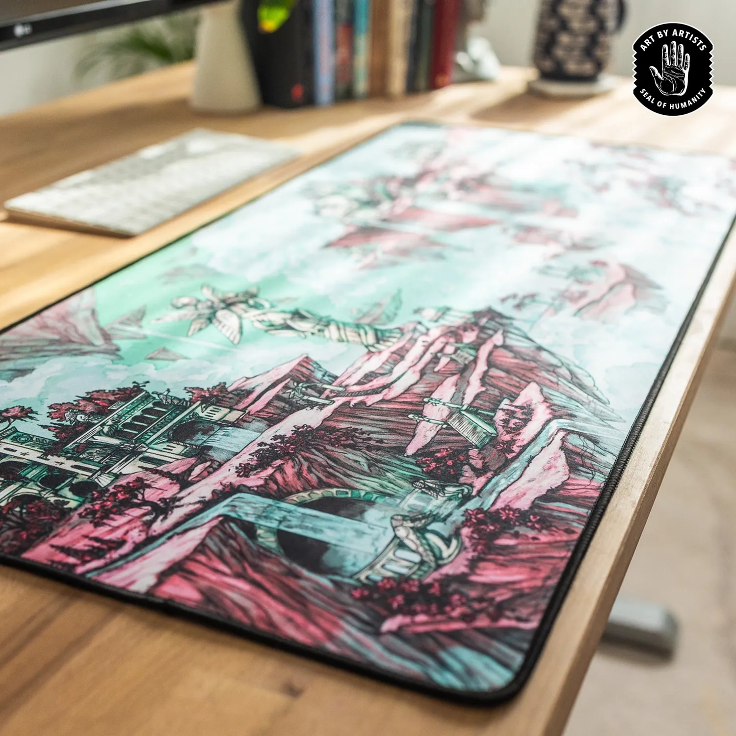 Orange Nebula Curator The Mists spelmatta 81x35 cm