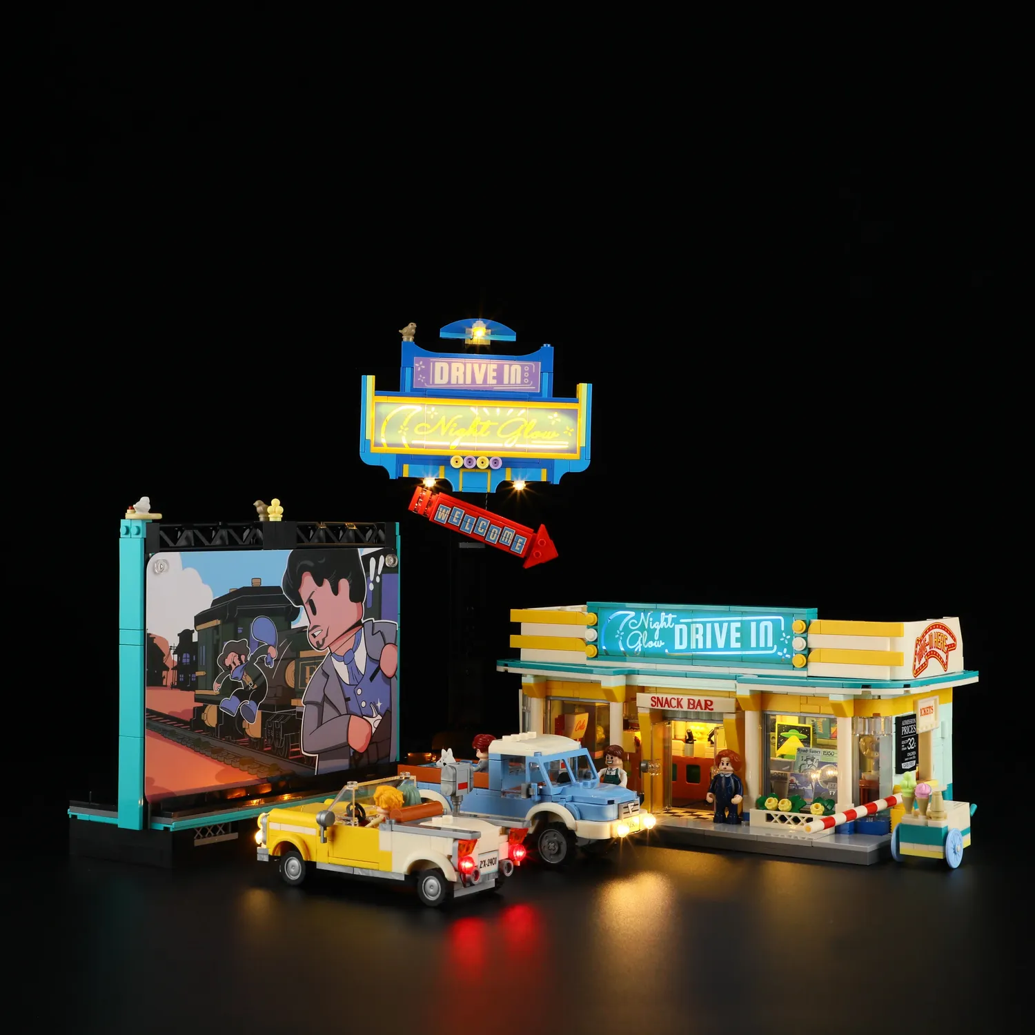 Dragon's Lair Night Glow Drive-in byggset 1760 delar med LED