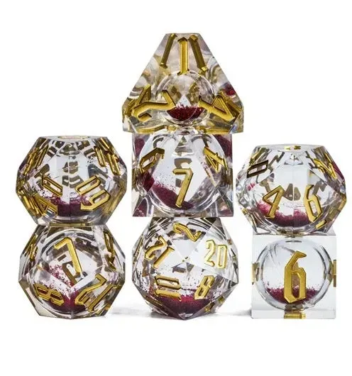 Dragon's Lair Role Playing Dice Set White tärningsset röd kärna
