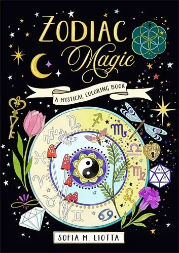 Mystical Zodiac Magic målarbok vuxna 48 motiv A4