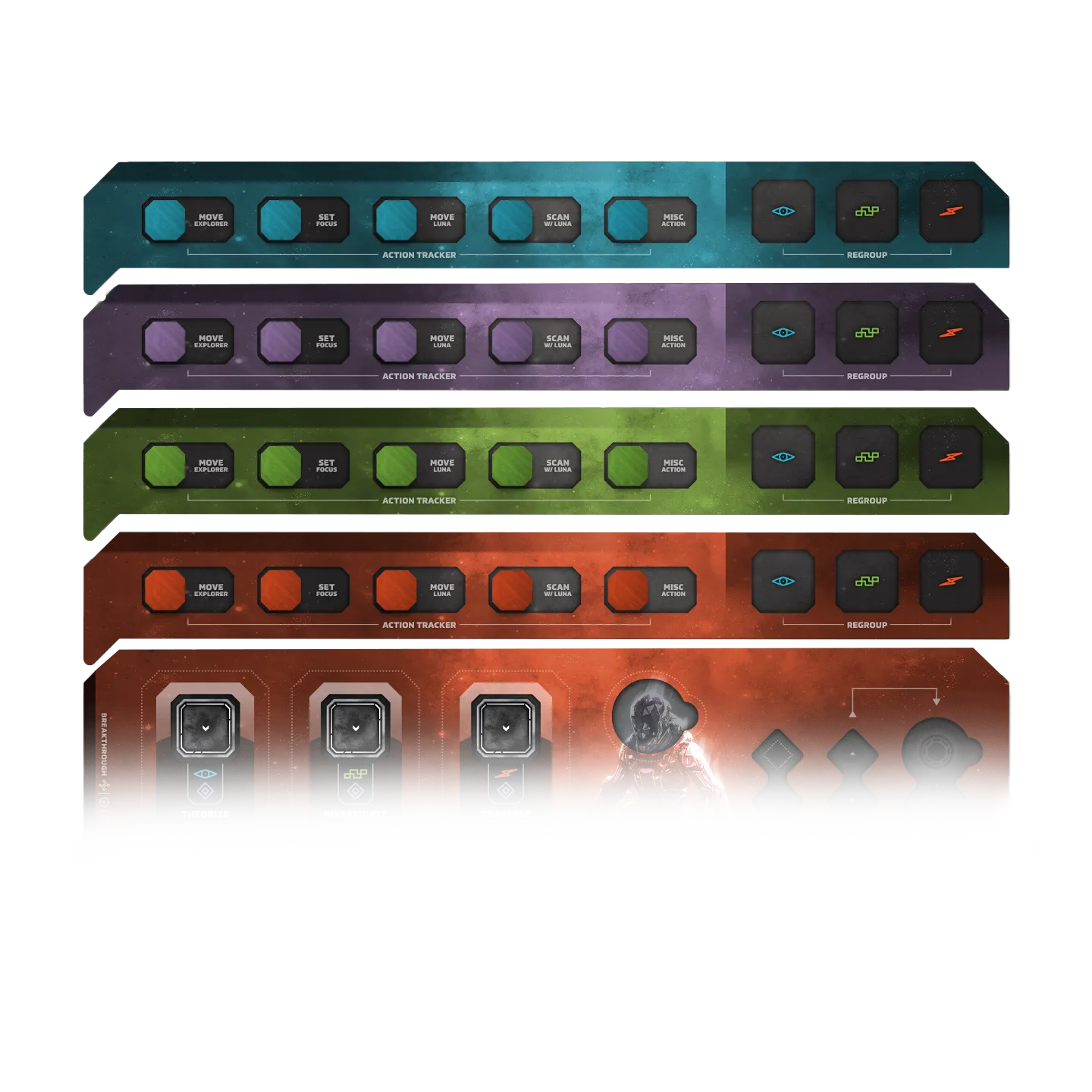 Orange Nebula Unsettled Action Trackers speltillbehör 4-pack