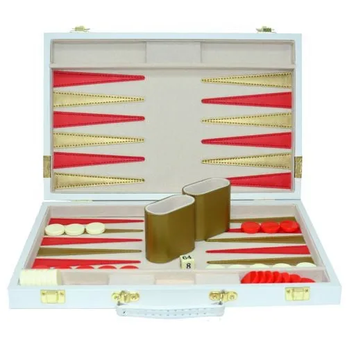 Dragon's Lair Backgammon 38 cm brädspel vit guld