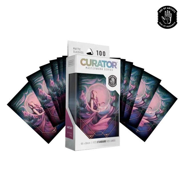 Orange Nebula Curator Masterworks Sanctuary sleeves 100-pack standard