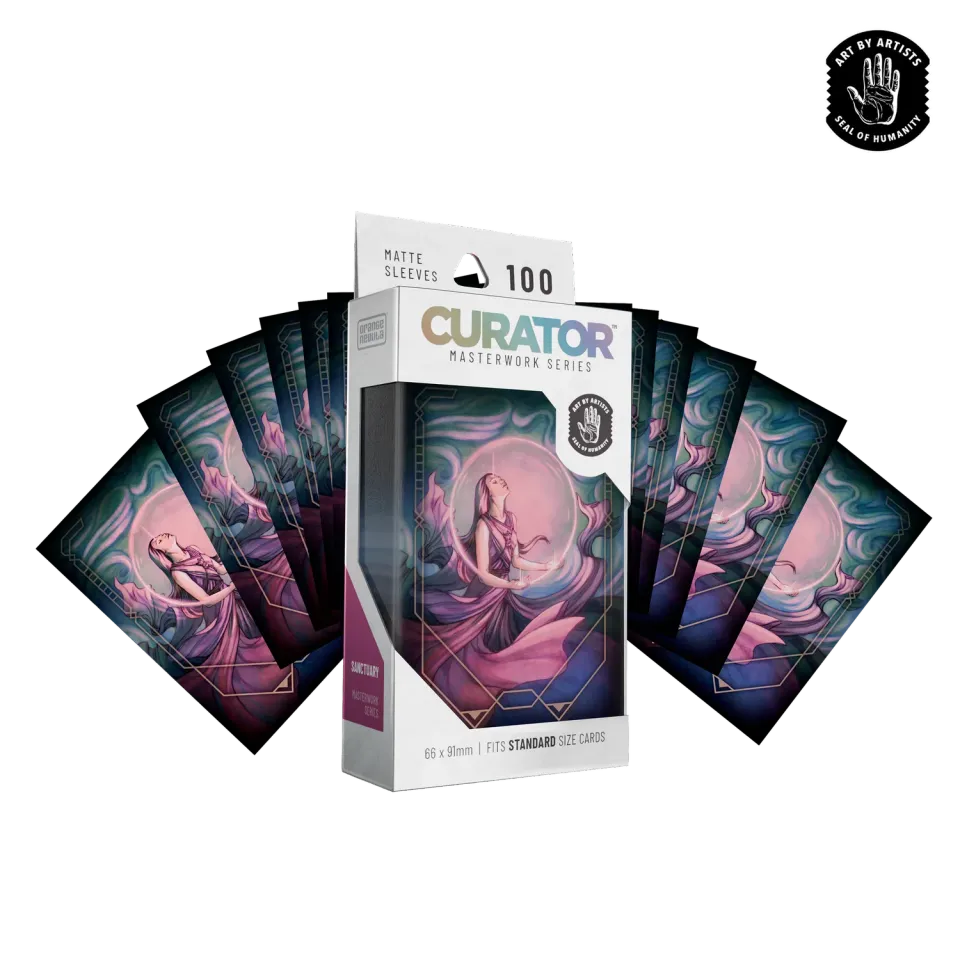 Orange Nebula Curator Masterworks Sanctuary sleeves 100-pack standard