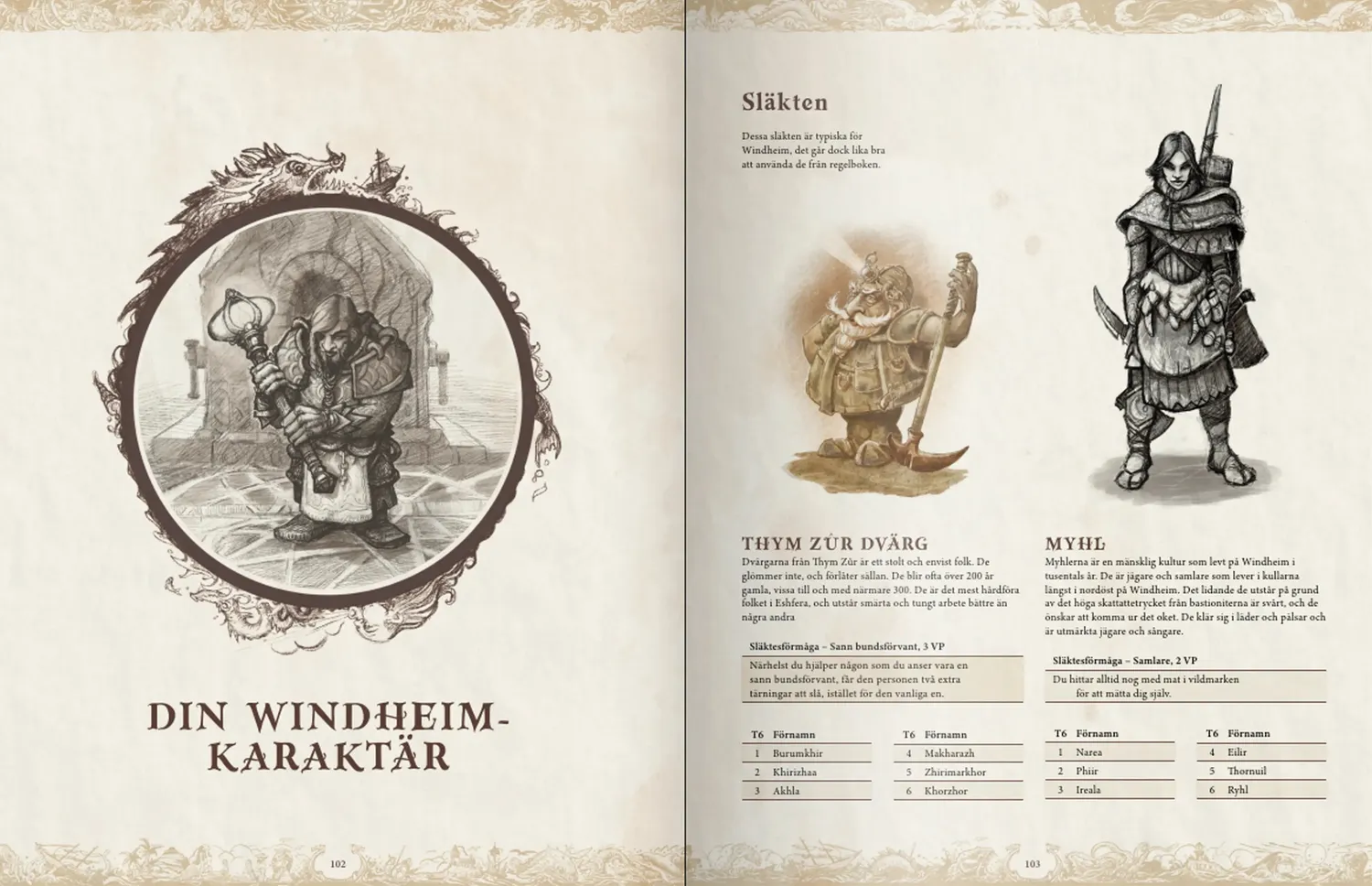 Dragon's Lair Windheim Världsbok rollspelsbok Drakar och Demoner