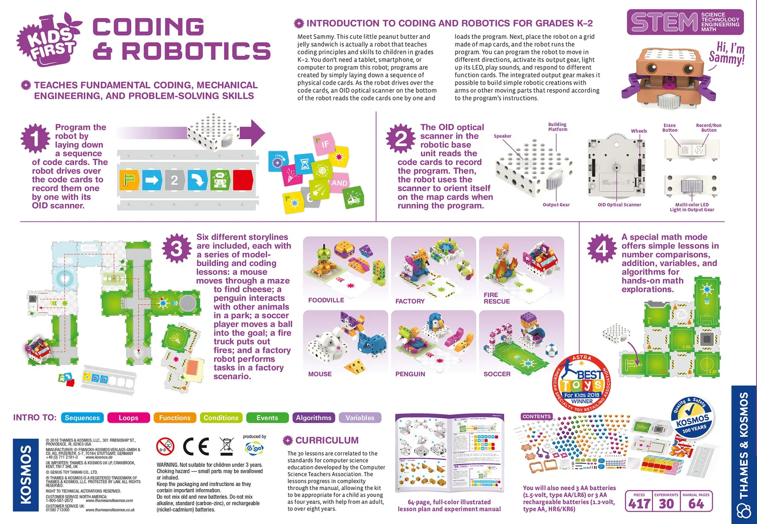 Kosmos Coding Robotics Sammy programmeringsrobot 4-8 år