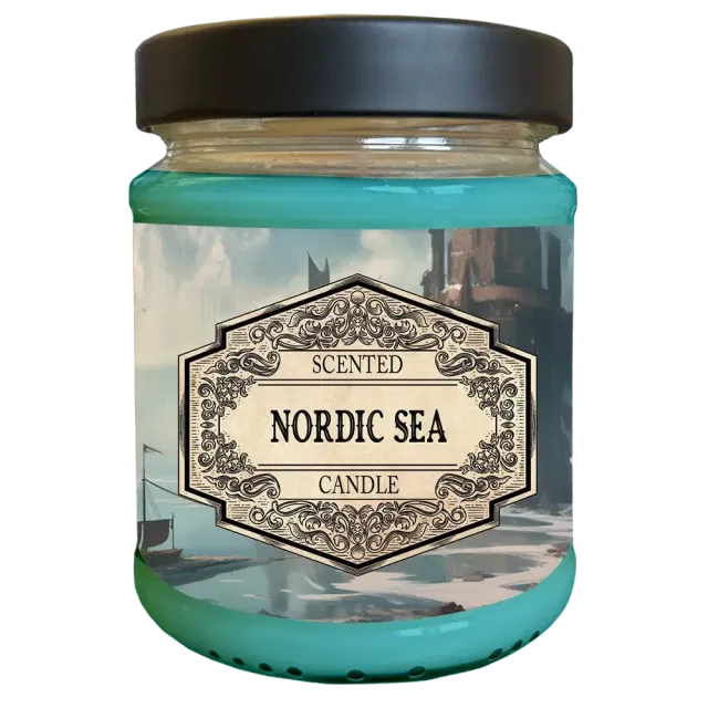 Dragon's Lair Nordic Sea doftljus sojavax med d20