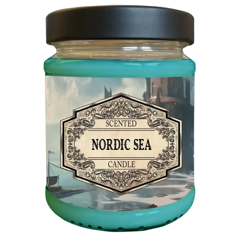 Dragon's Lair Nordic Sea doftljus sojavax med d20