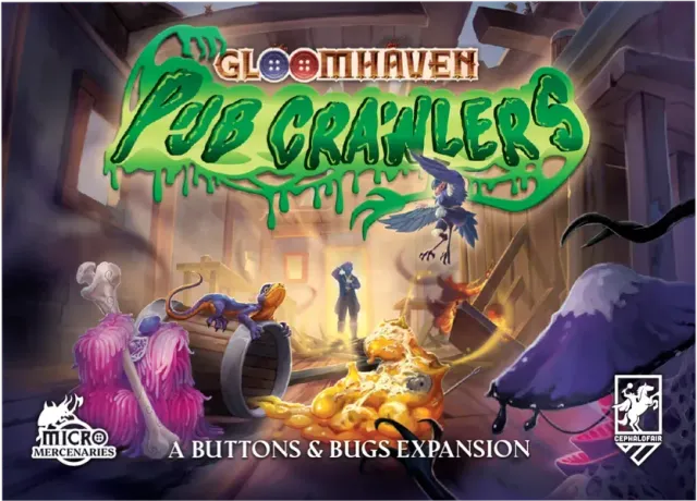 Gloomhaven Buttons & Bugs Pub Crawlers expansion solospel 17 scenarier