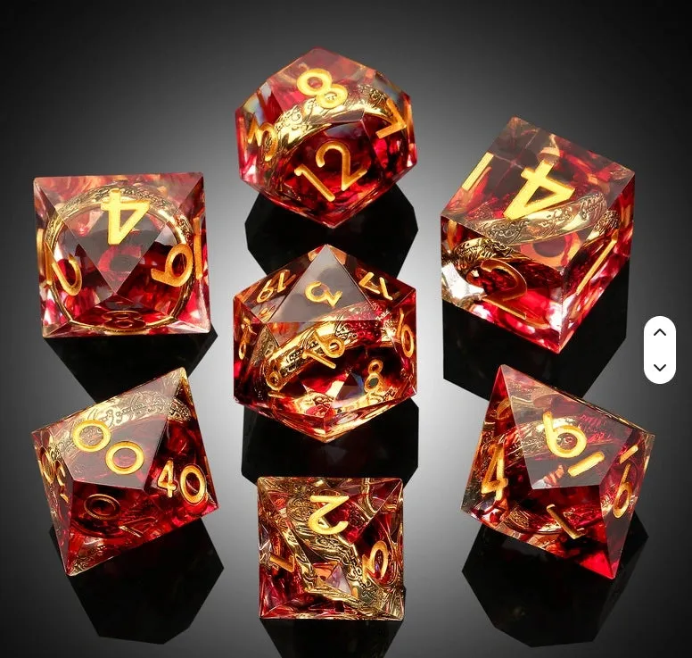 Dragon's Lair Sharp Edge Dice Set Rings Red tärningsset 7-pack