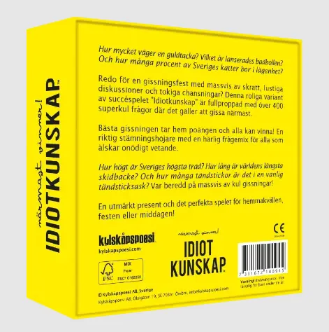 Idiotkunskap Närmast vinner frågespel svenska regler 400 frågor
