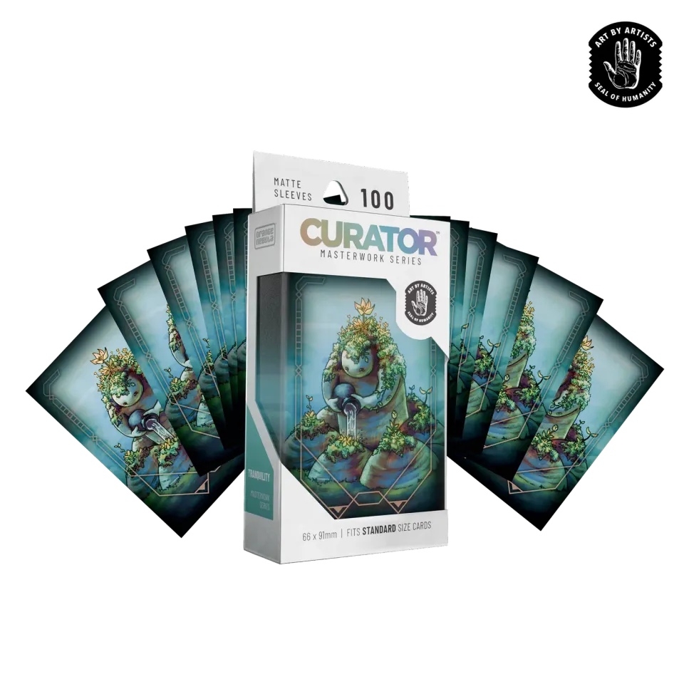 Orange Nebula Curator Tranquility sleeves 100-pack standard