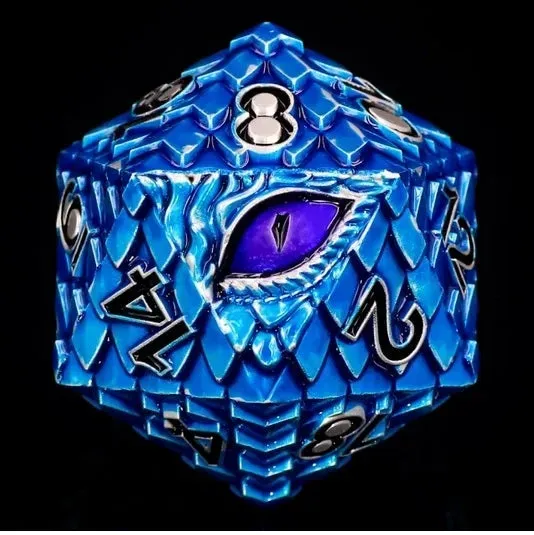 Titan D20 Blue Dragon Eye tärning 35 mm metall