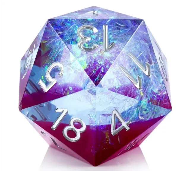Dragon's Lair D20 Purple Blue Spectral tärning 33mm lila-blå