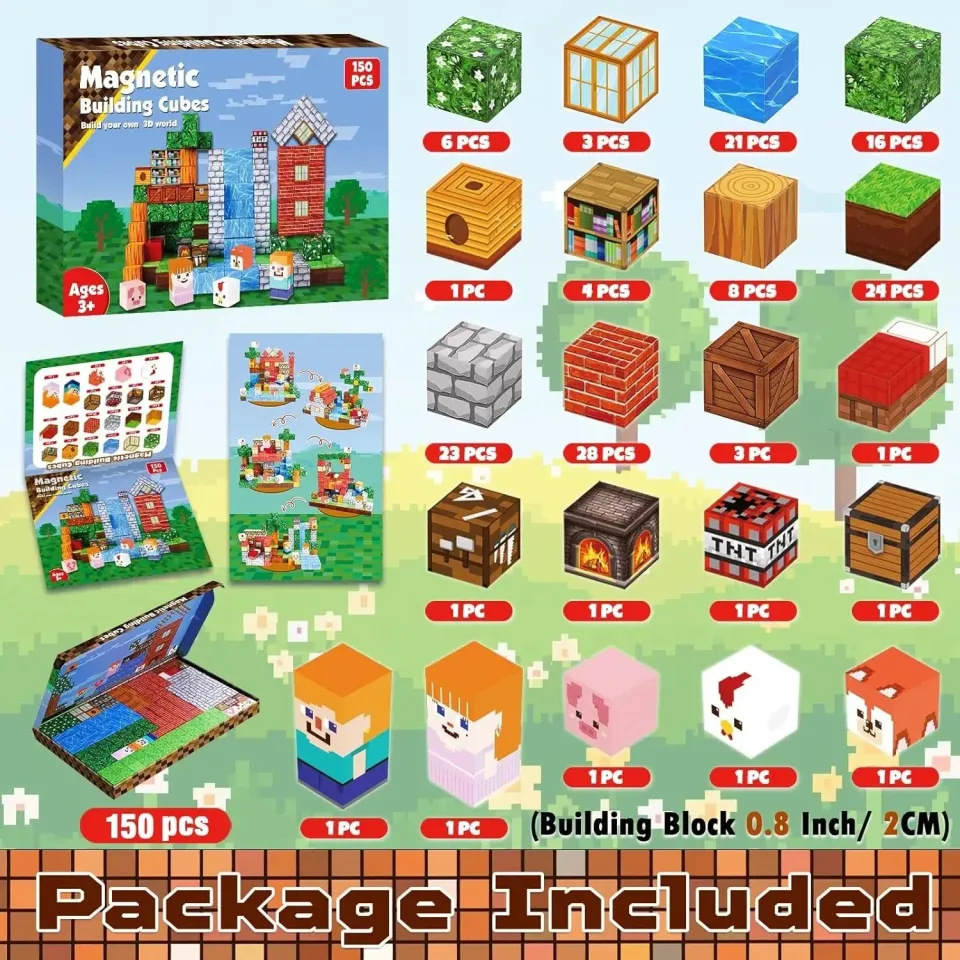 Dragon's Lair Forest magnetiska byggklossar 150-pack 2 cm