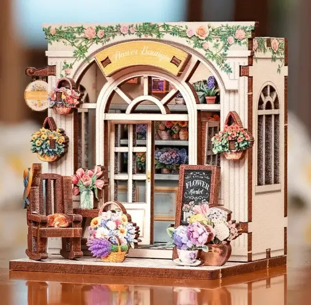 Dragon's Lair Flower Boutique DIY book nook miniatyr