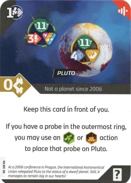 SETI Pluto promokort sond i yttersta ringen