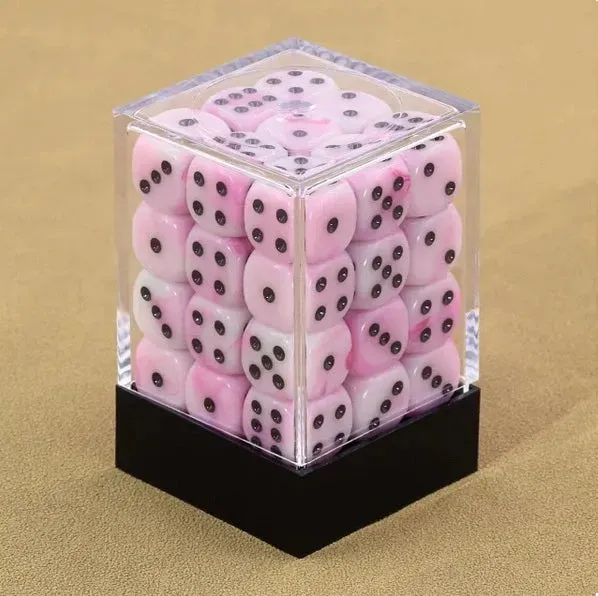 Dragon's Lair Rosa Silk tärningar D6 12mm 36-pack