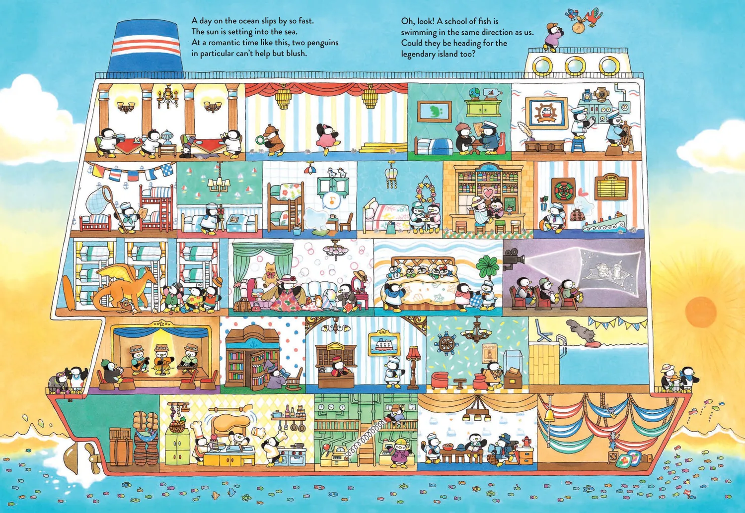 Games Room Penguin Cruise bilderbok leta-hitta