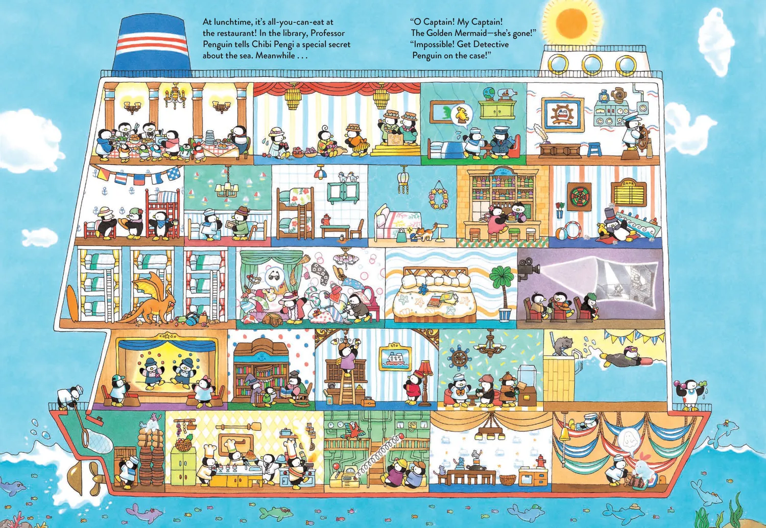 Games Room Penguin Cruise bilderbok leta-hitta