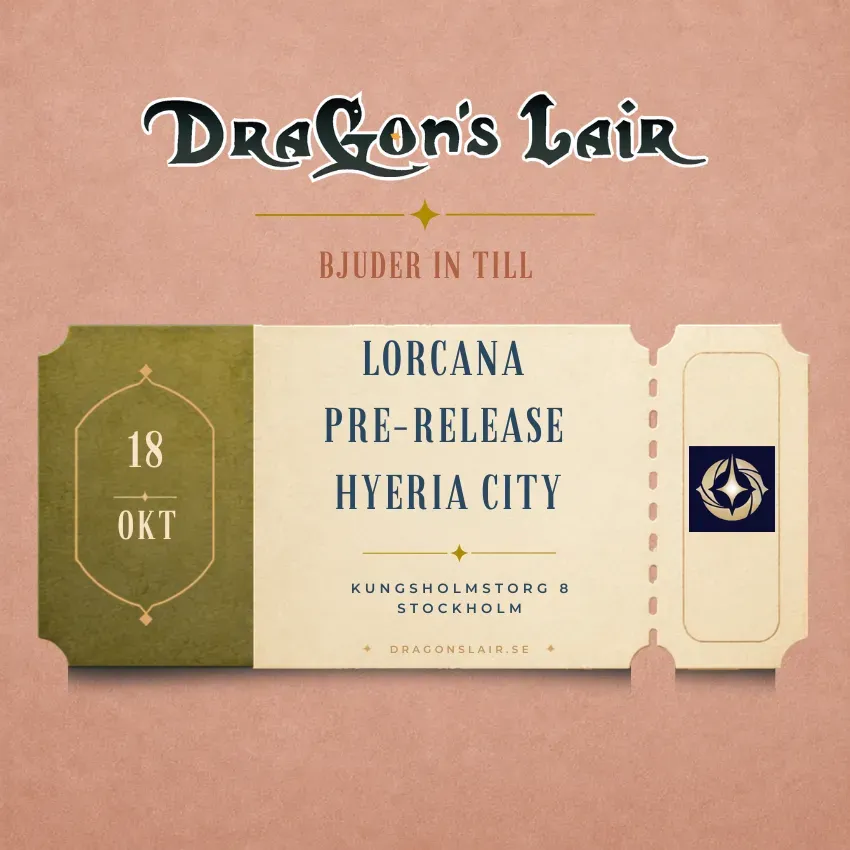 Dragon's Lair Lorcana Pre-Release Hyeria City biljett