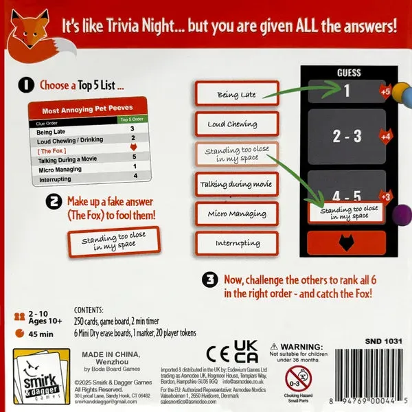 Dragon's Lair Outfox The Fox partyspel bluff 3-10 spelare