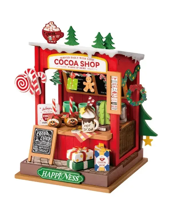 Rolife Cocoa Shop miniatyrhus pysselkit bokhylla