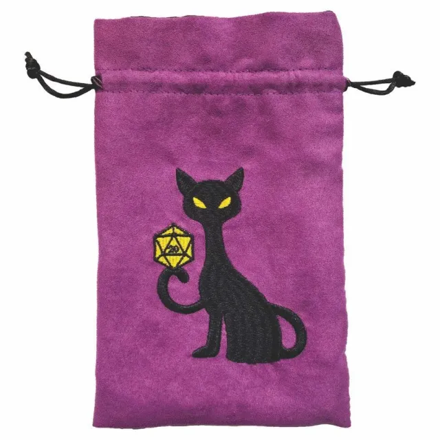 Dragon's Lair Dice Bag Midnight tärningspåse lila kattmotiv