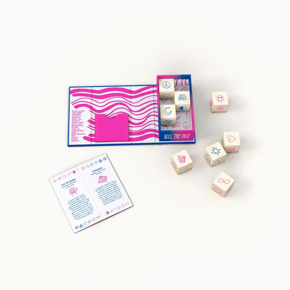 Games Room Posi Vibes Fortune-Telling Dice tärningsspel 8 trätärningar
