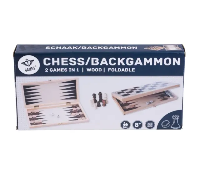 Dragon's Lair Chess Backgammon 150202 brädspel björkträ