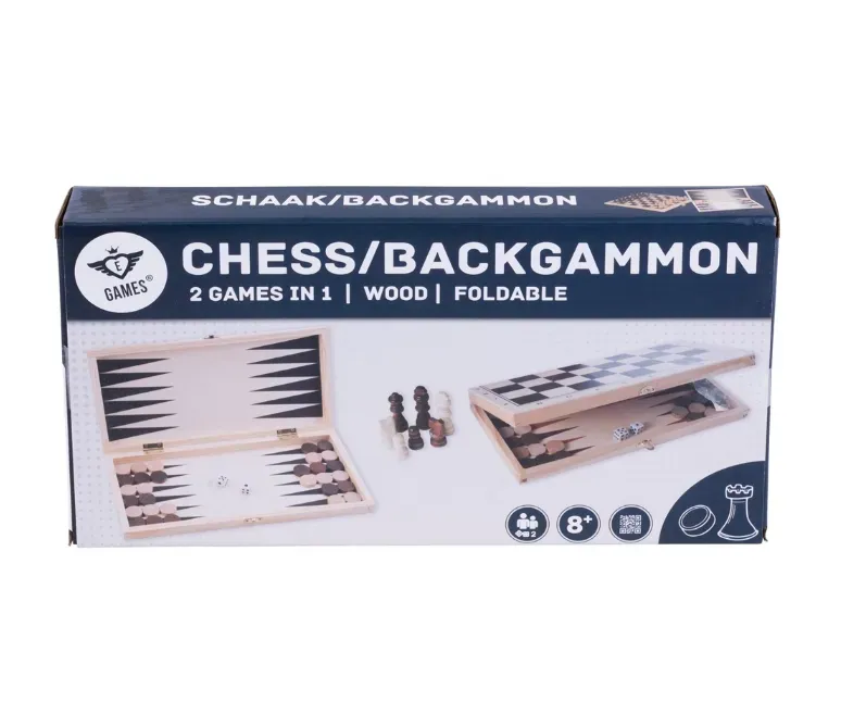 Dragon's Lair Chess Backgammon 150202 brädspel björkträ