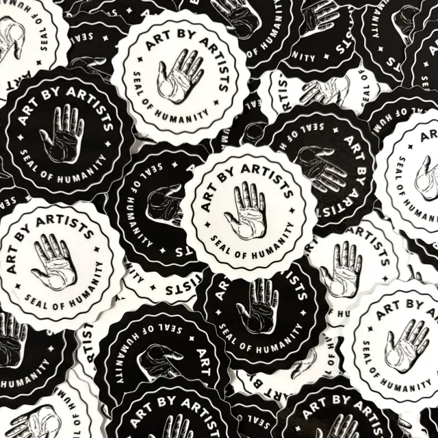Orange Nebula Seal of Humanity sticker svart