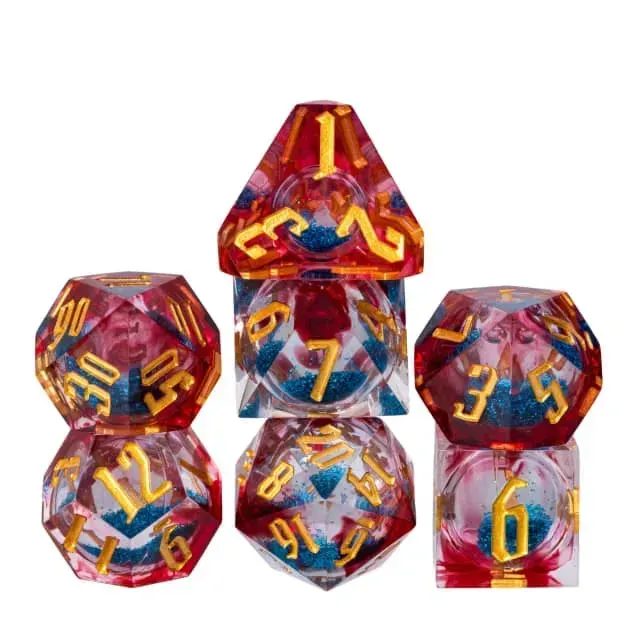 Dragon's Lair Dice Set Red Gold tärningsset blå kärna
