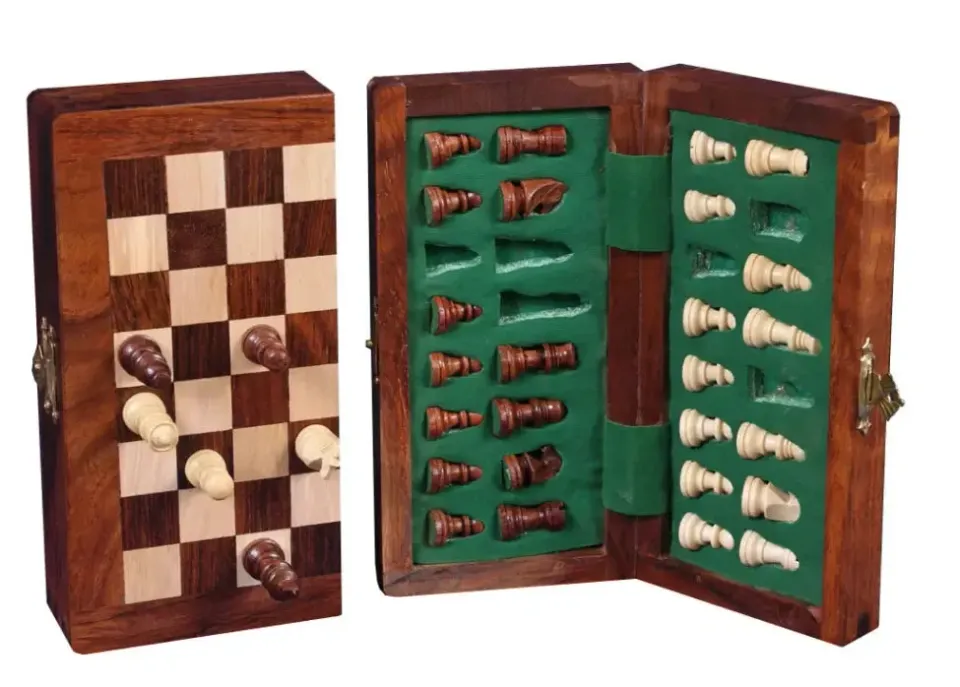 Dragon's Lair schackset magnetiskt akacia 13x25 cm