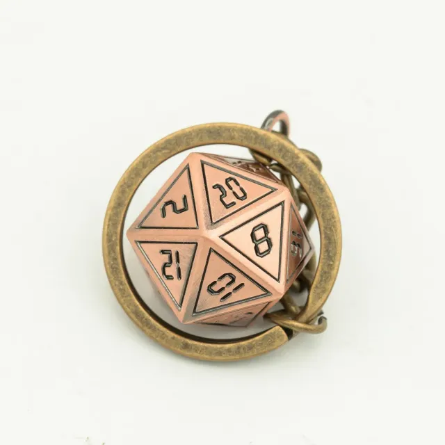 Dragon's Lair Copper Guild D20 nyckelring metall koppar