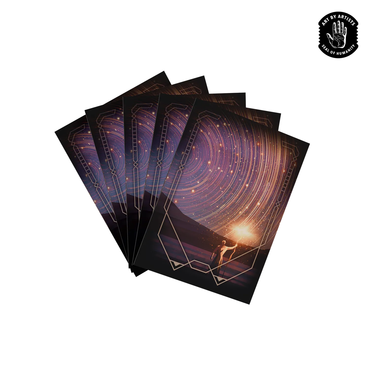 Orange Nebula Curator Masterworks Silence sleeves 100-pack